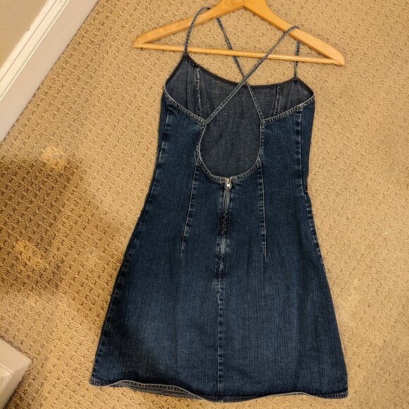 Vintage Sisley Denim Mini open back boyish sexy Dress – Made in Italy – XS - Picture 8 of 14